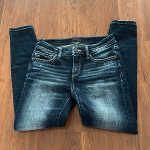 Like new buckle black dark blue skinny jeans